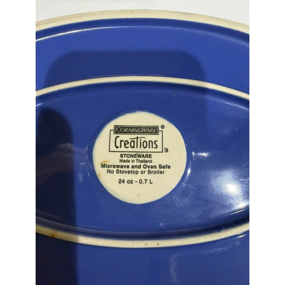 Corning‎ Sapphire Creations 12-oz BLUE Stoneware AUGRATIN Dish Discontinued Rare